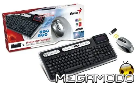 Genius SlimStar 820 Solargizer, tastiera solare wireless e mouse