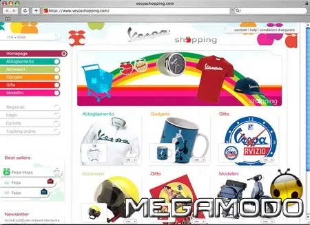 vespashopping.com, e-commerce dei prodotti Vespa