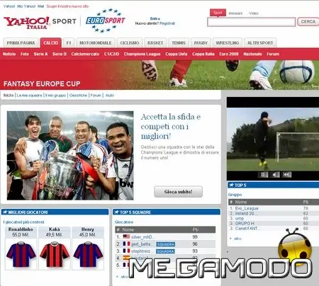 Fantasy Europe Cup di Yahoo! Eurosport