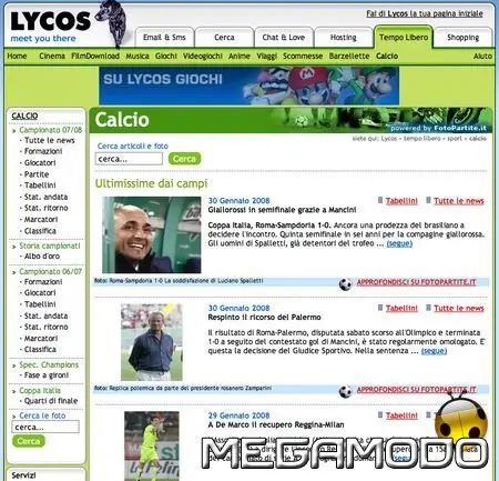 Lycos lancia il nuovo canale Sport