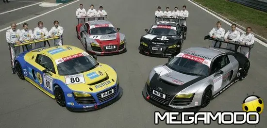 4 Audi R8 LMS al via della 24 Ore del Nürburgring