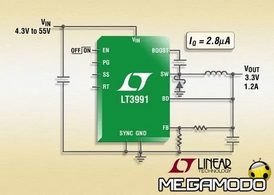 Convertitore CC/CC step-down da 55 V, 1,2 A (IOUT)