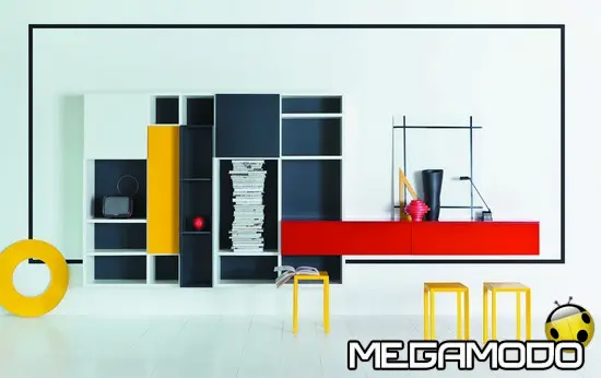 Come un quadro di Mondrian,il nuovo sistema per la zona giorno