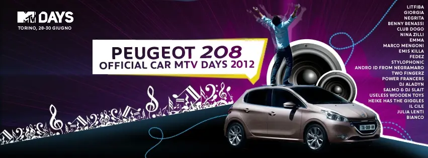 Peugeot 208 per gli MTV Days 2012