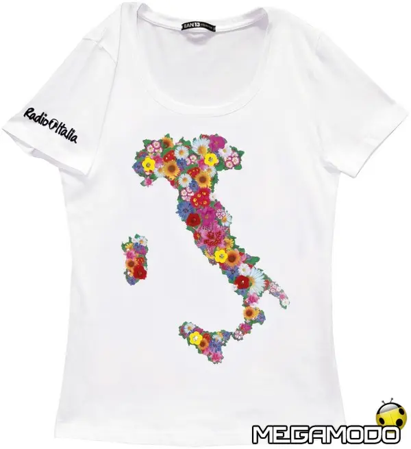 la t shirt dellitalia fiorita di ean 13 x radio italia