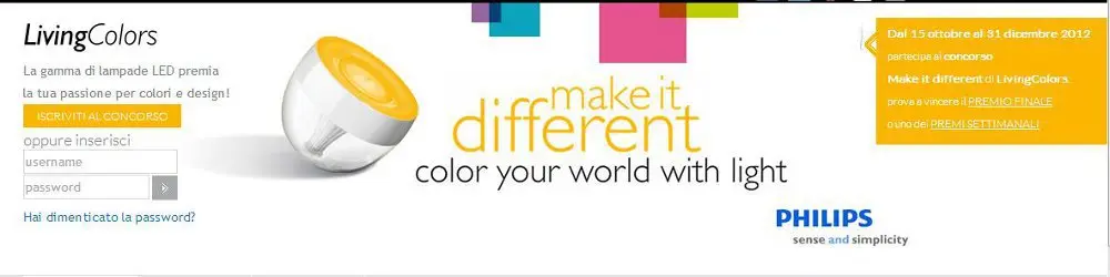 Nuovo concorso Philips “Make it different-Living Colors"