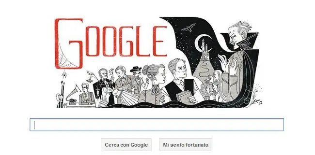 Bram Stoker: Google Doodle per celebrare l'autore di Dracula