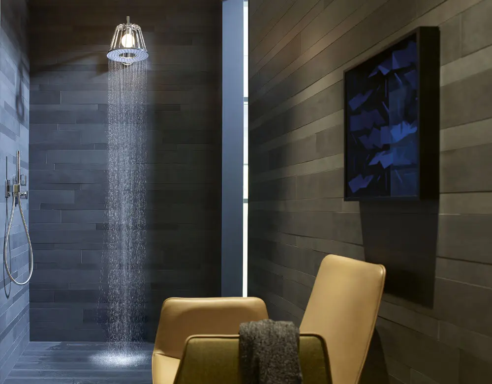 Una doccia in salotto? La nuova AxorLampShower by Nendo