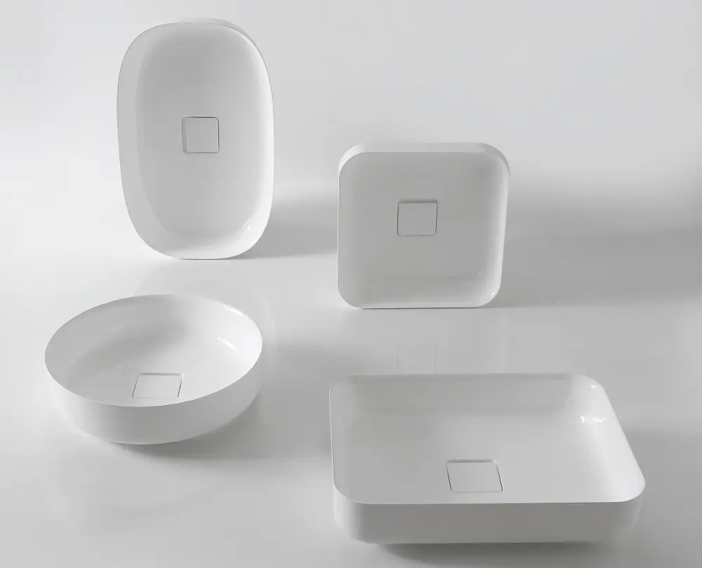 Collezione Bolo by antoniolupi e Mario Ferrarini, i lavabi da piano in Ceramilux