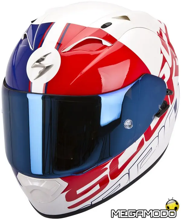 scorpion exo1200air quarterback pearl white red blue
