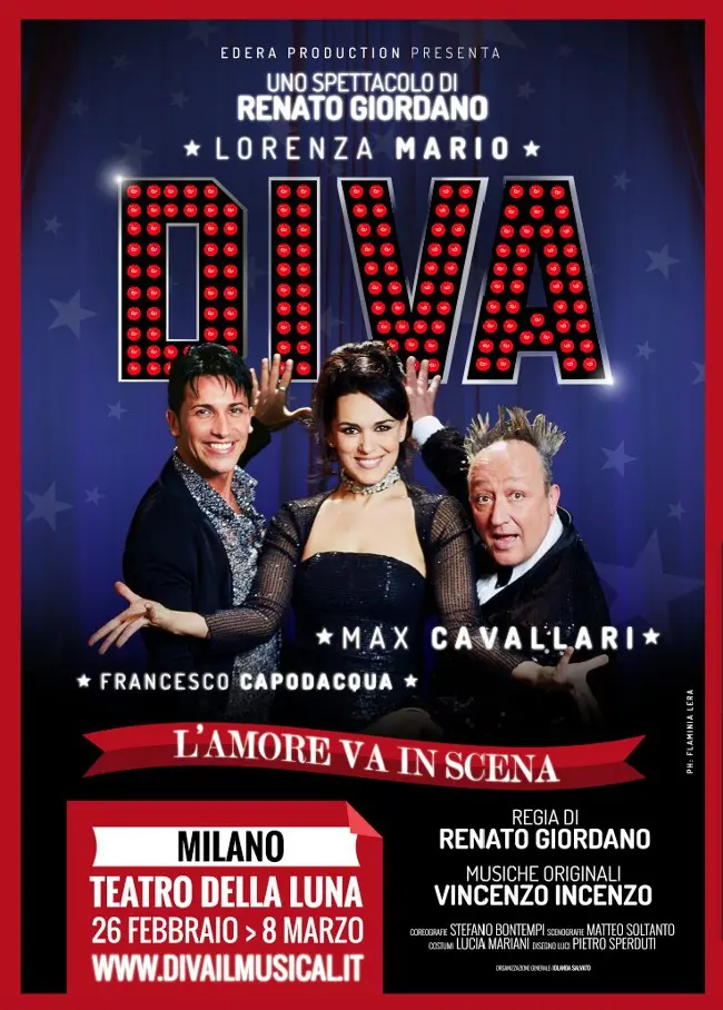 "DIVA" con Max Cavallari, Lorenza Mario e Francesco Capodacqua il 26 febbraio al Teatro della Luna di Milano