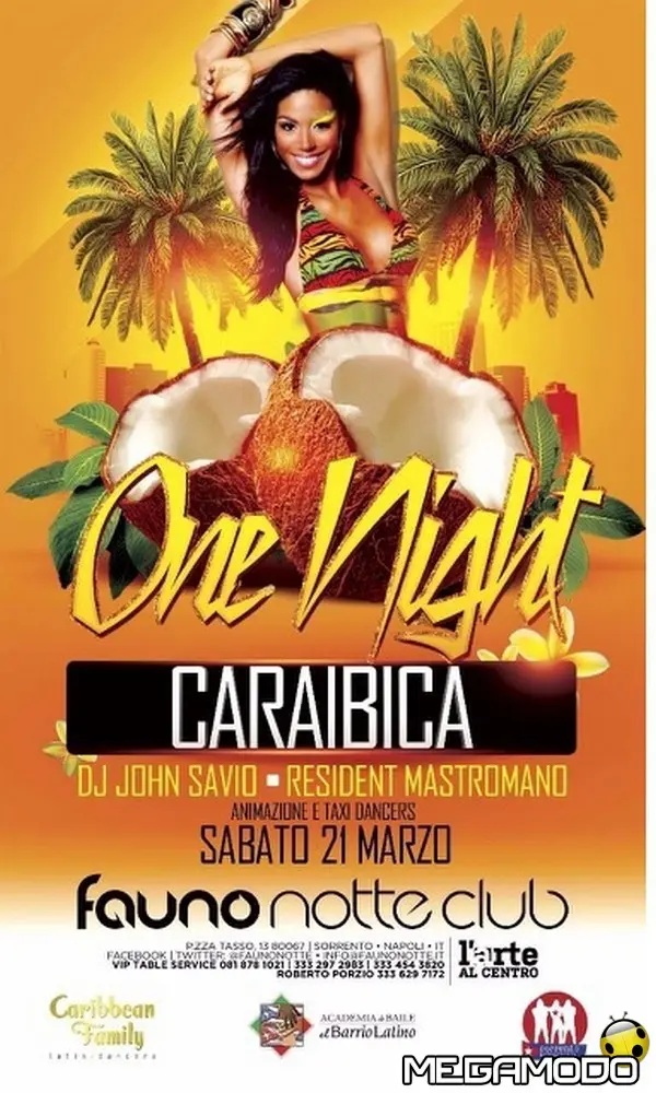 Al Fauno di Sorrento il 21 marzo si scatena la One Night Caraibica  