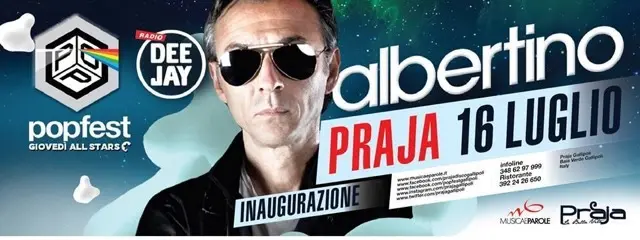 Albertino il 16 luglio al Pop Fest 2015 del Praja di Gallipoli