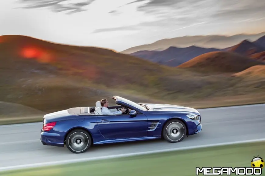 Mercedes-Benz SL 500. Brillantblau mit AMG Line