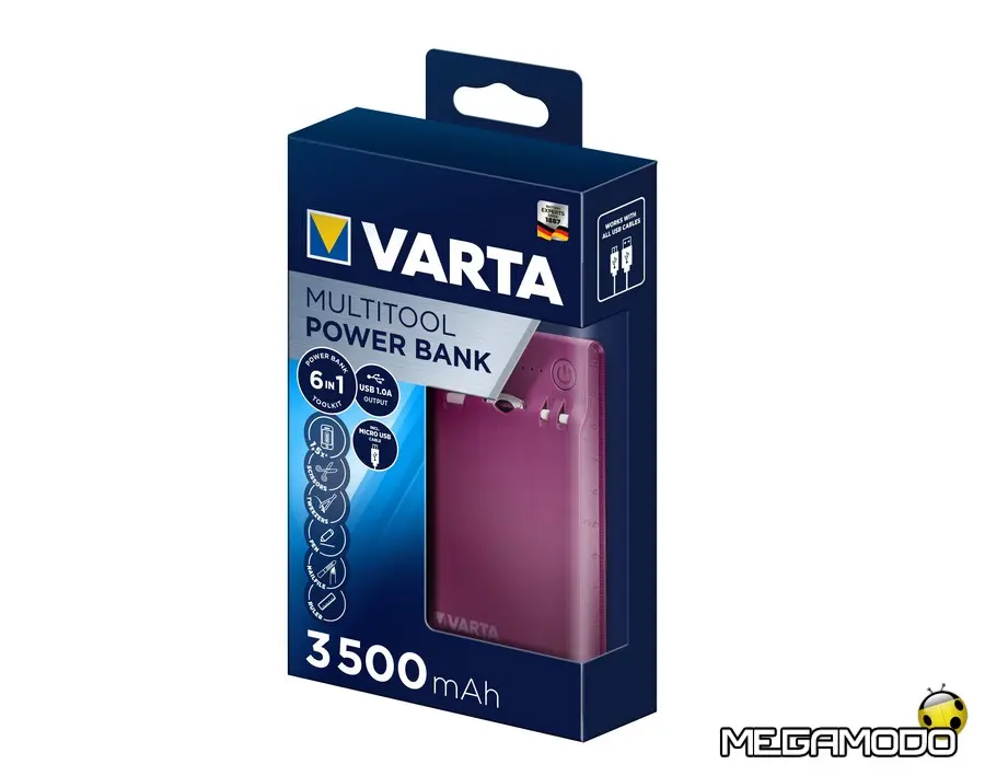 Multitool Power Bank di Varta con Kit di accessori per la persona