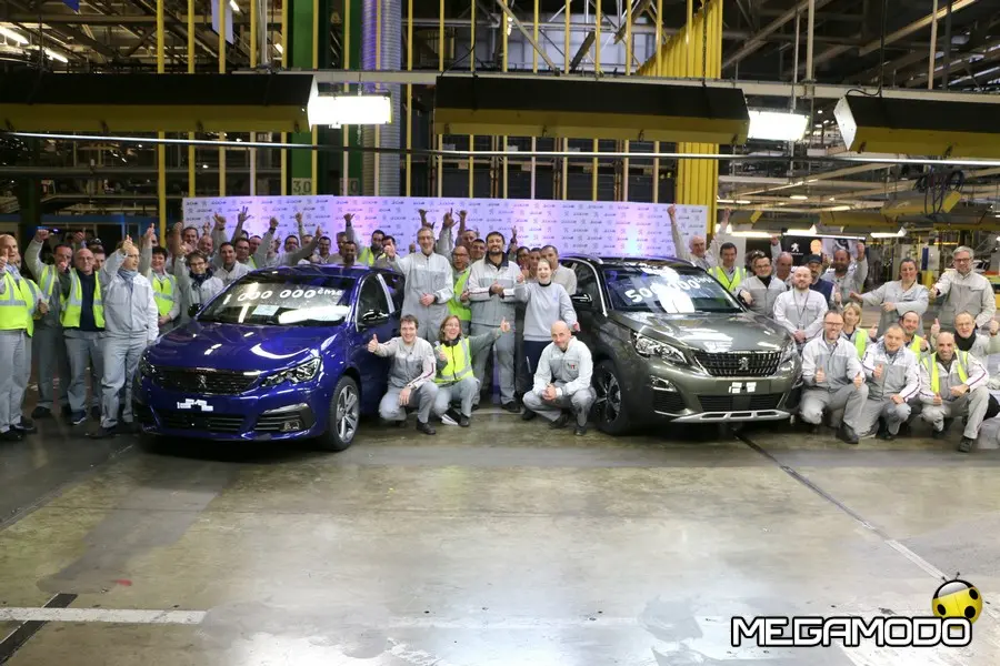 500.00 SUV 3008 e 1.000.000 di 308 prodotte nello stabilimento Peugeot di Sochaux