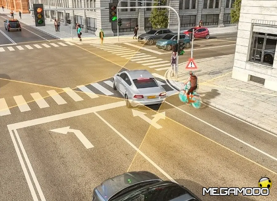 Il sistema Right-Turn Assist di Continental per automobili protegge ciclisti e pedoni