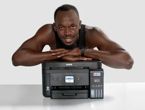 Epson e Usain Bolt: una partnership per promuovere la stampa senza cartucce
