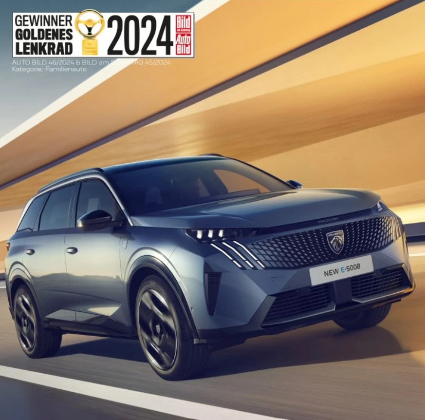 PEUGEOT E-5008 si aggiudica il prestigioso premio "Volante d’Oro 2024"