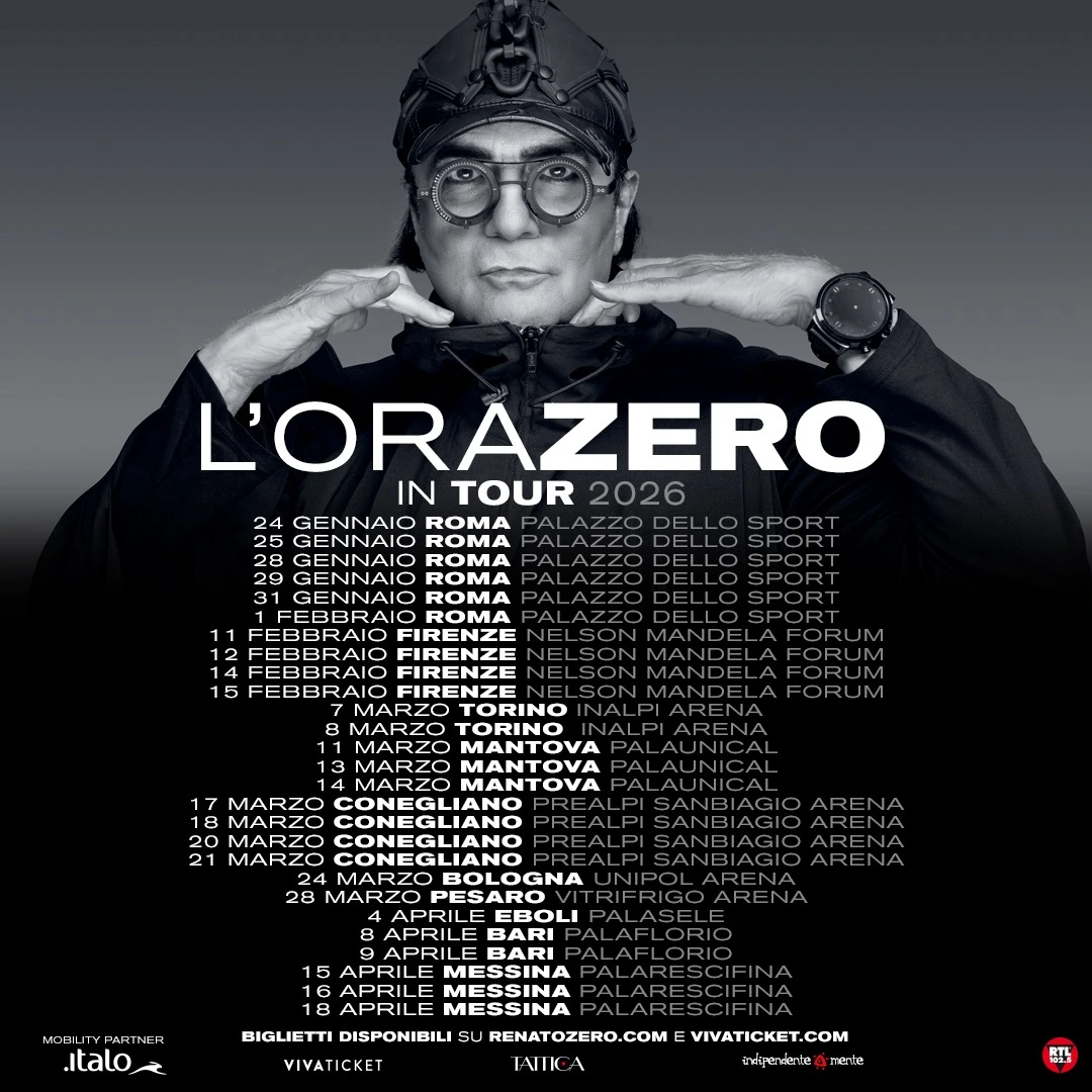Renato Zero conquista Firenze con “L’OraZero in Tour”: quattro serate al Nelson Mandela Forum