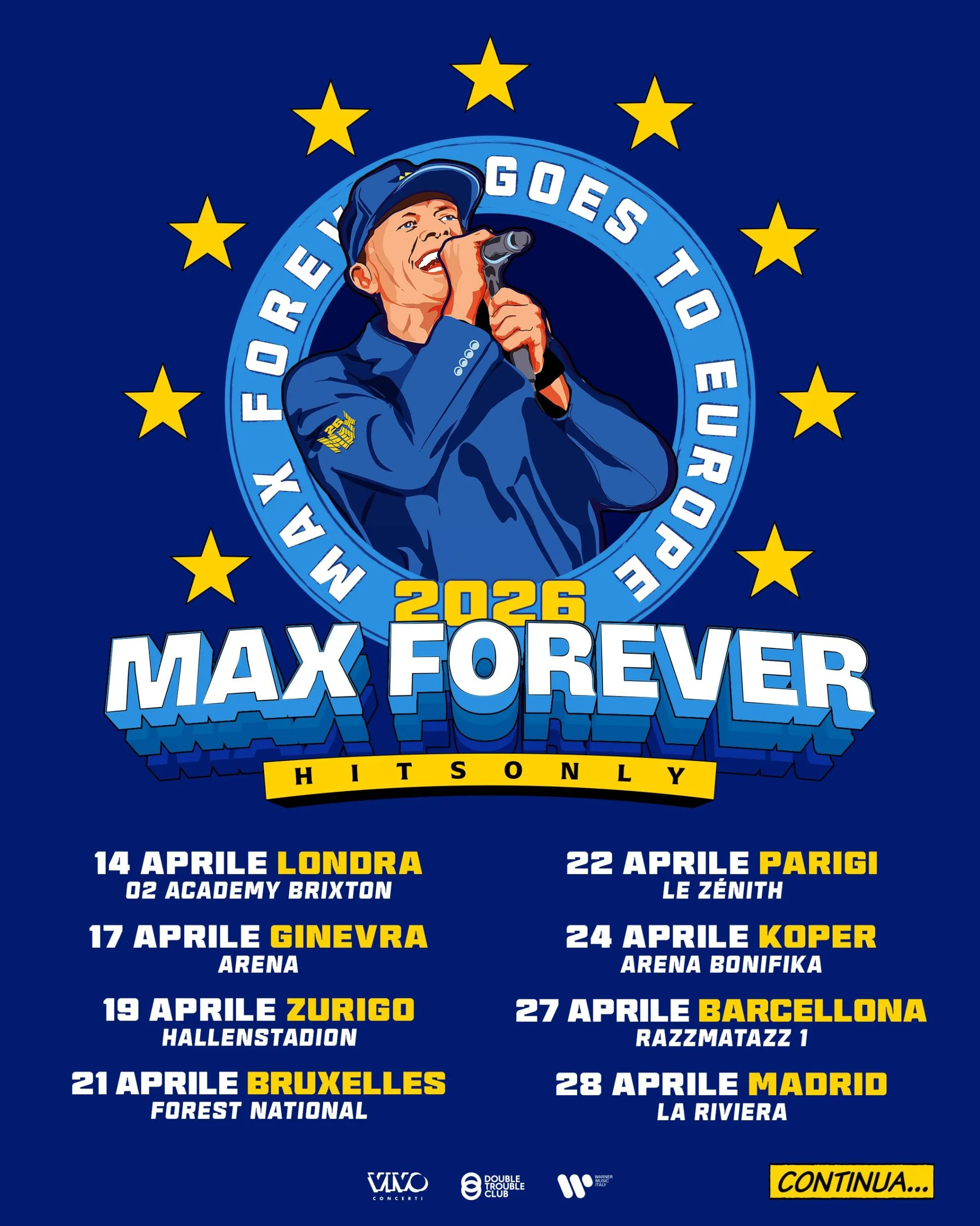 Max Pezzali annuncia il suo primo tour europeo: “Max Forever – Goes to Europe 2026”