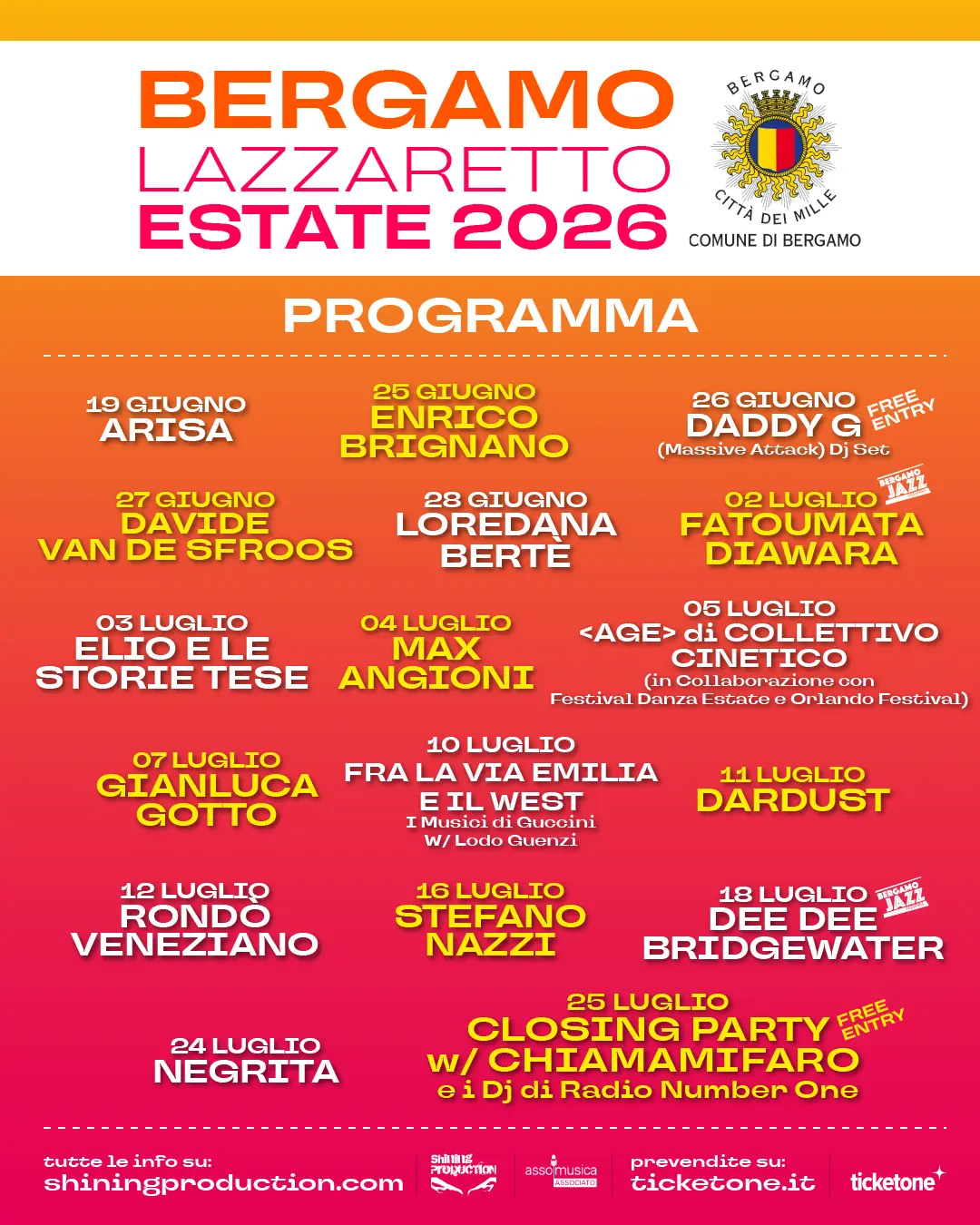 Lazzaretto Estate 2026: grandi nomi, inclusione e sostenibilità a Bergamo