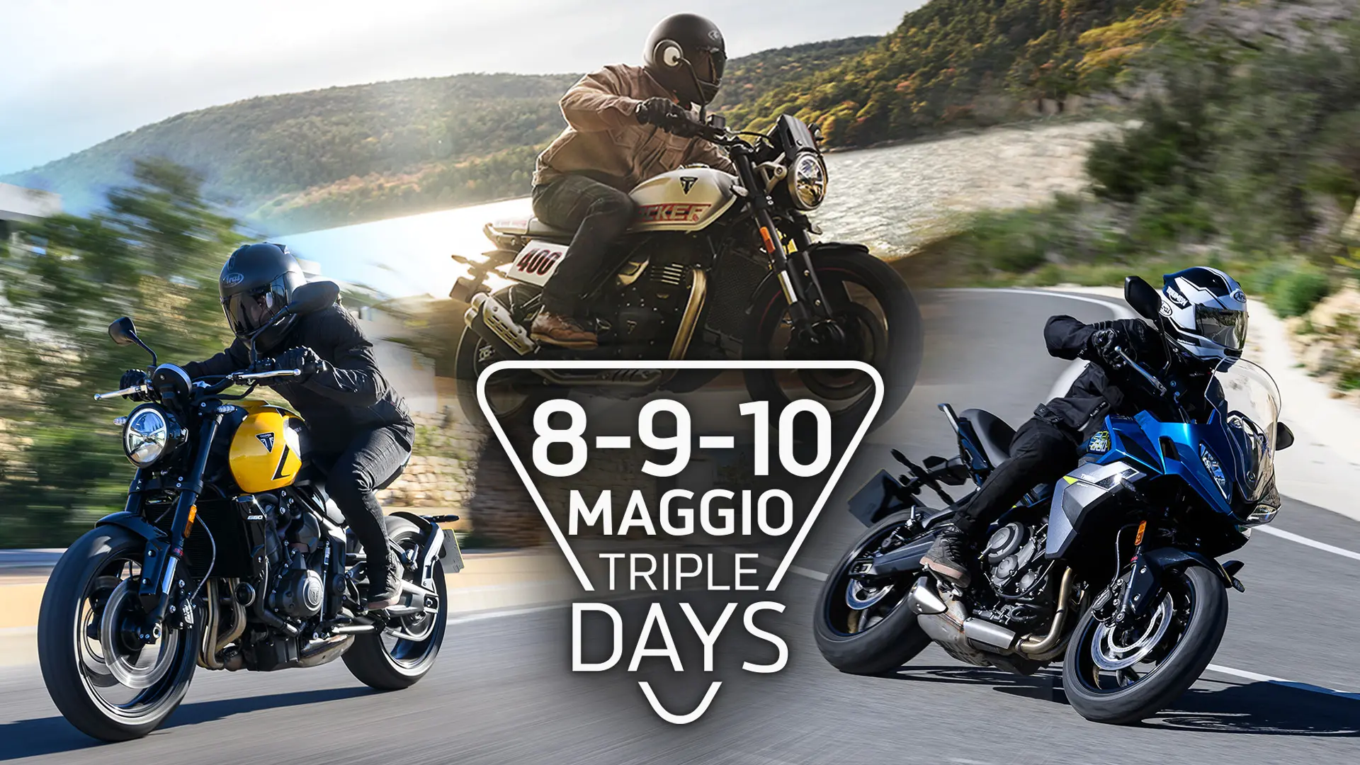 Triumph Triple Days: test ride e novità 2026 in tutti i concessionari dall'8 al 10 maggio