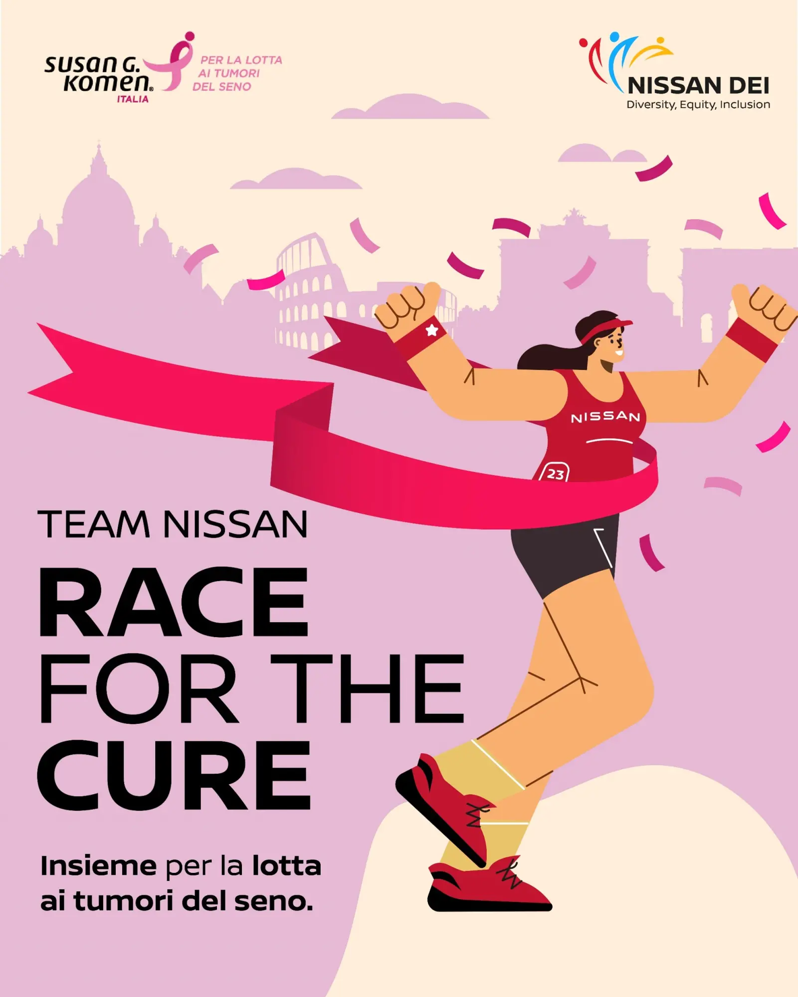 Nissan Italia e Komen insieme alla Race for the Cure 2026 per solidarietà e inclusione