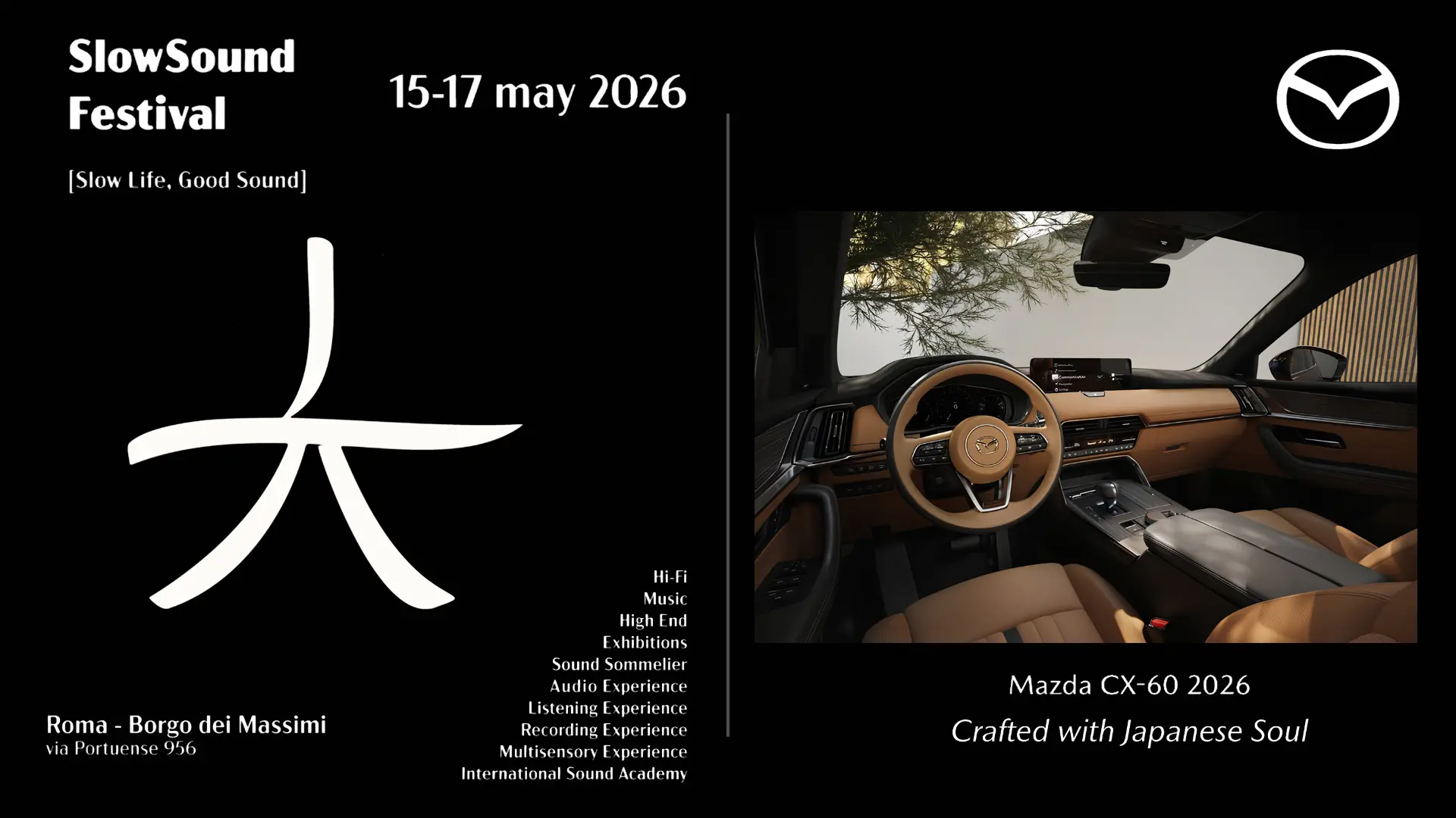 Mazda trasforma la CX-60 nella sala d'ascolto più piccola al SlowSound Festival 2026