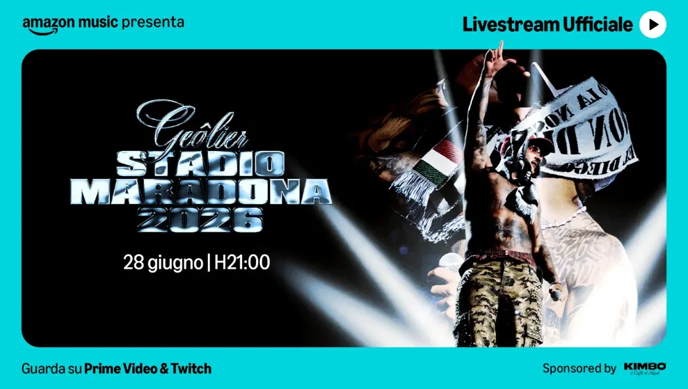 Amazon Music trasmetterà il concerto di Geolier dallo Stadio Maradona in diretta globale
