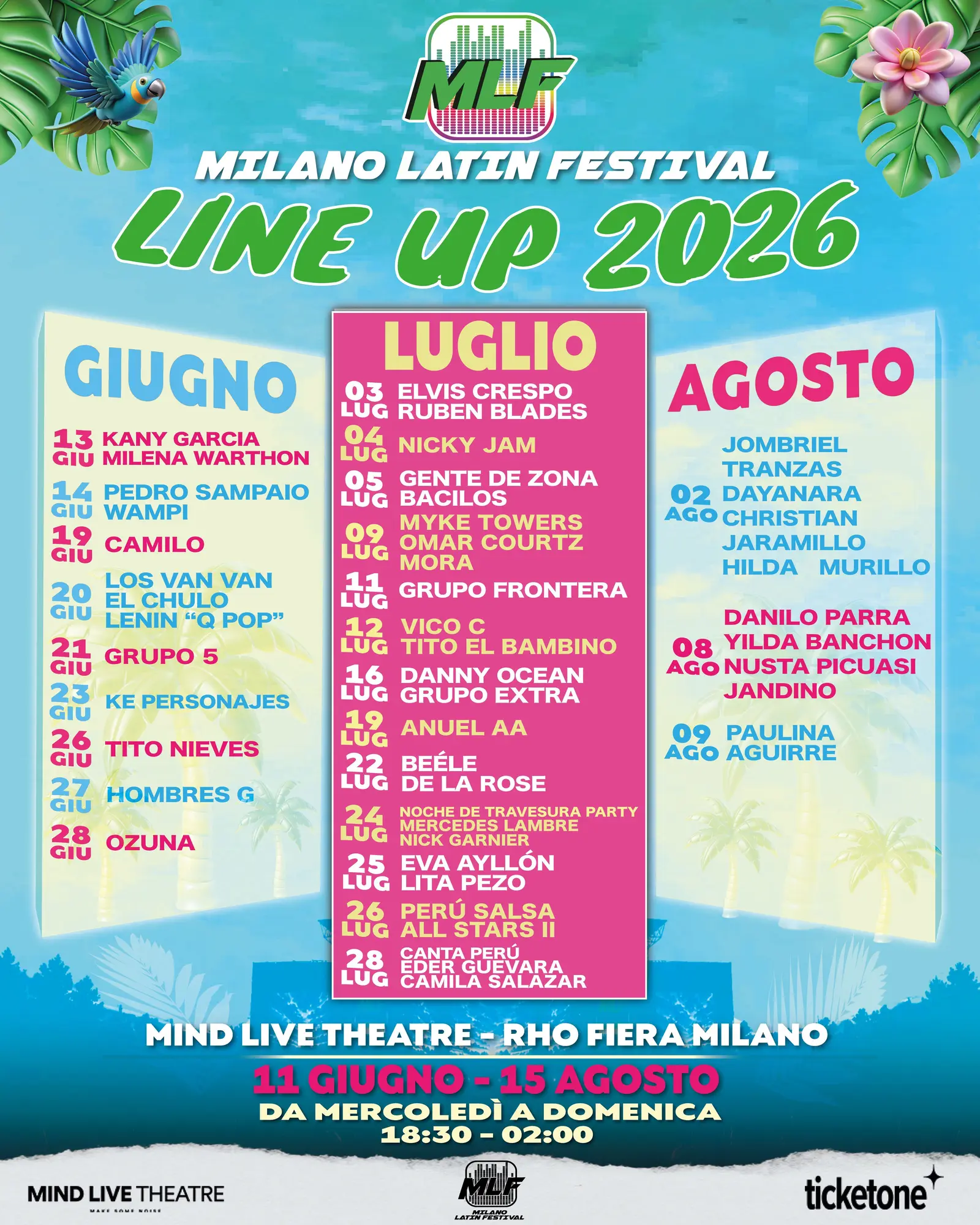 Milano Latin Festival: tre serate con Camilo, Los Van Van e Grupo 5 a Rho Fiera