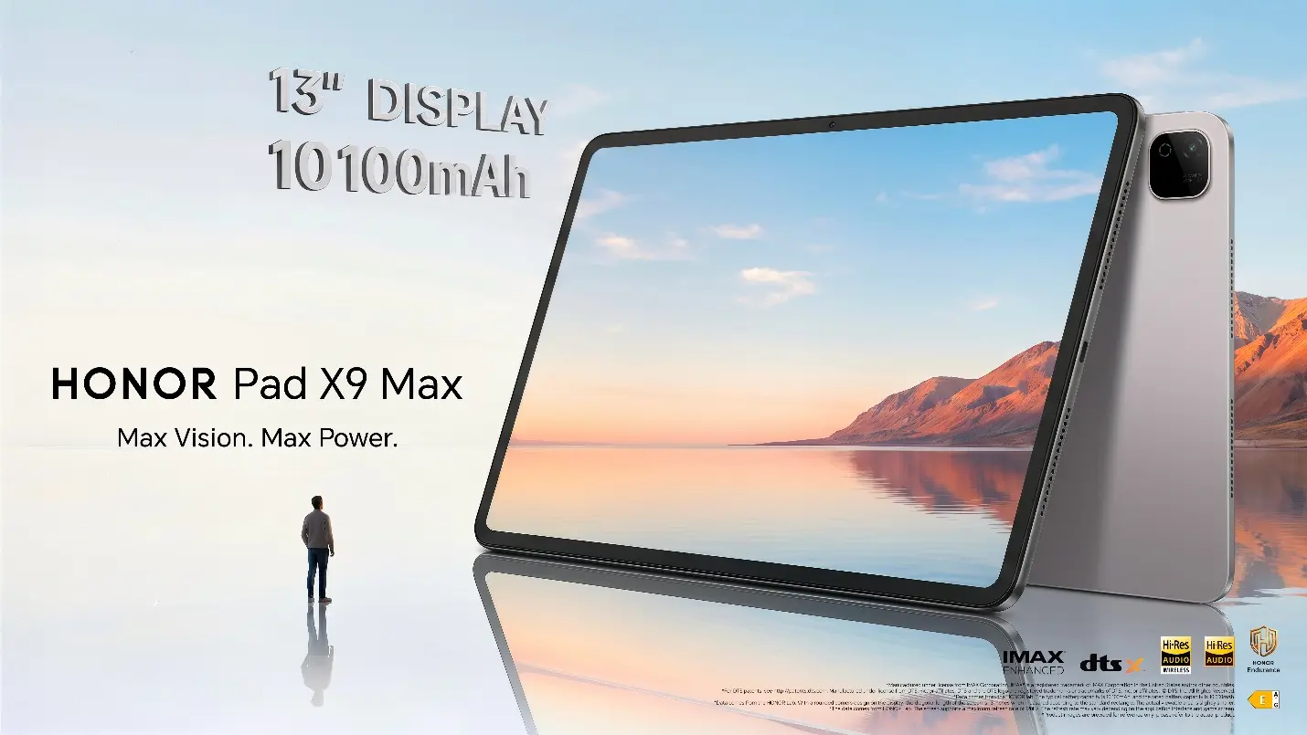 HONOR Pad X9 Max rivoluziona il tablet: display da 13 pollici e batteria da 10.100 mAh