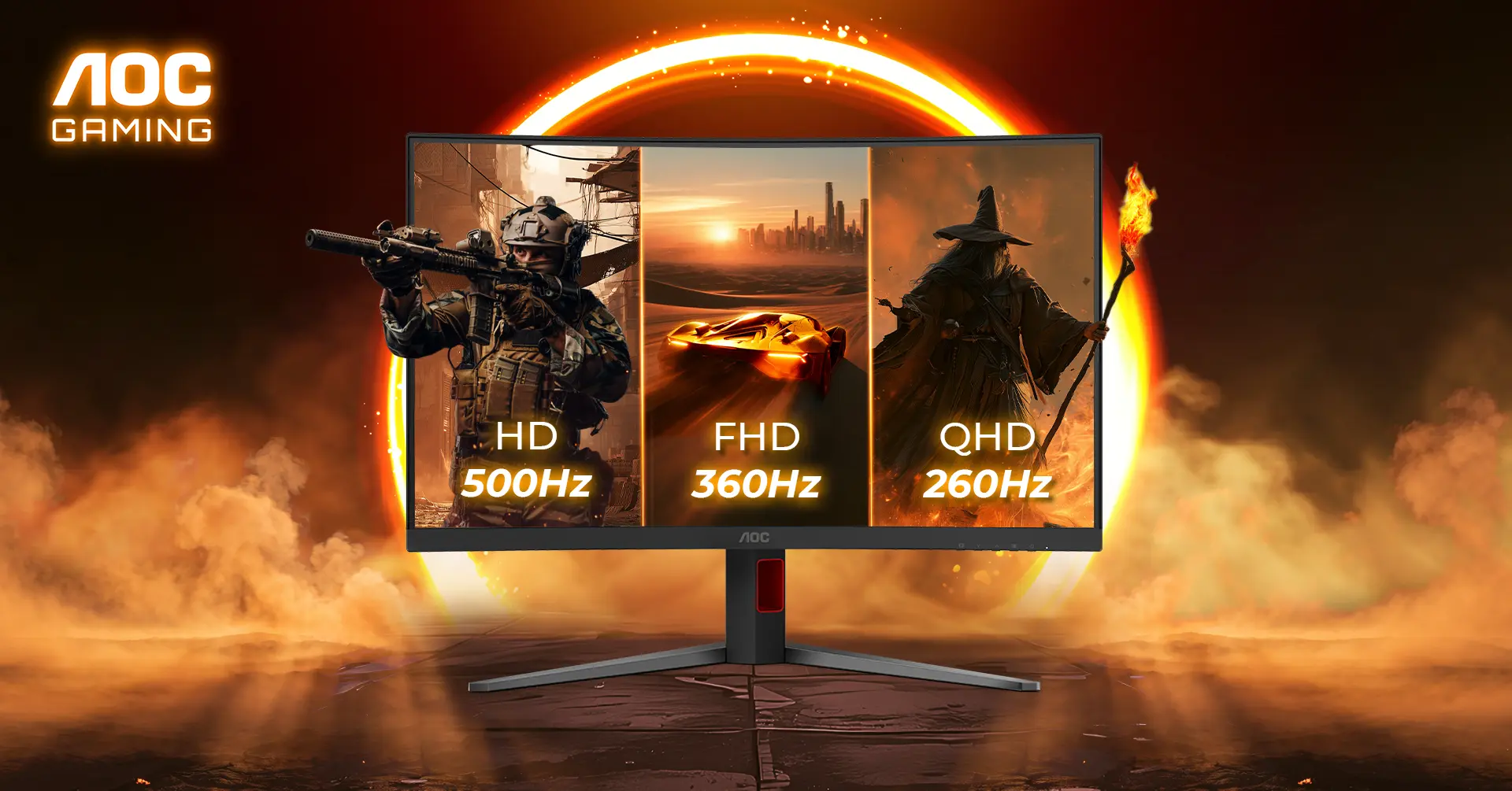 AOC GAMING CQ32G4ZA: triplo refresh rate per il monitor curvo da 31,5 pollici