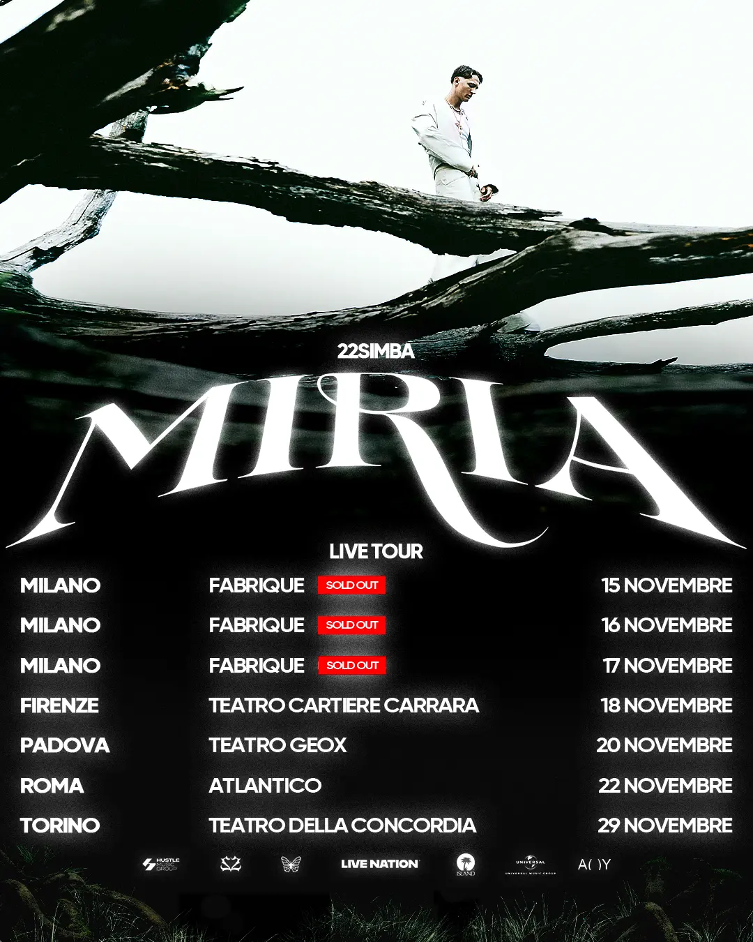 22Simba conquista Milano: terzo sold out al Fabrique per il Miria Tour