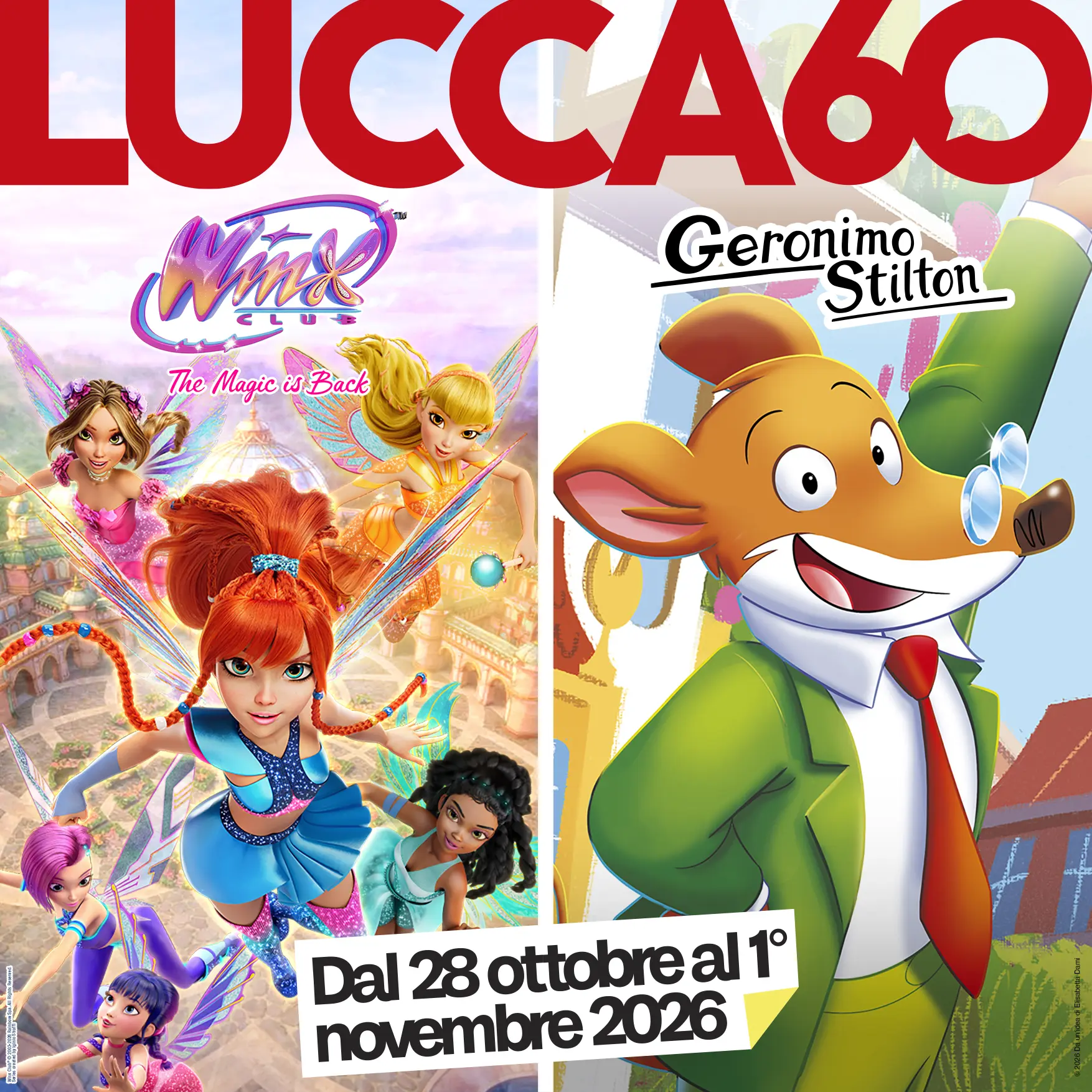 Rainbow protagonista a Lucca Comics & Games 2026 con Winx Club, Geronimo Stilton e Pinky