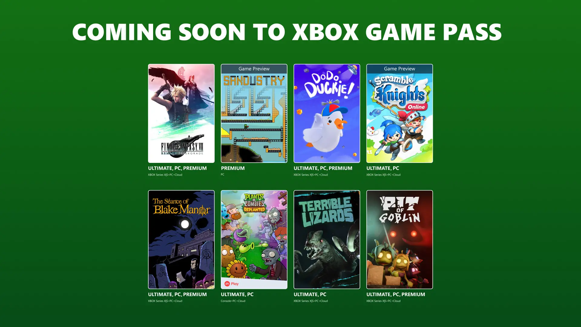 Ottobre ricco per Xbox Game Pass: in arrivo Final Fantasy VII Remake e tante novità